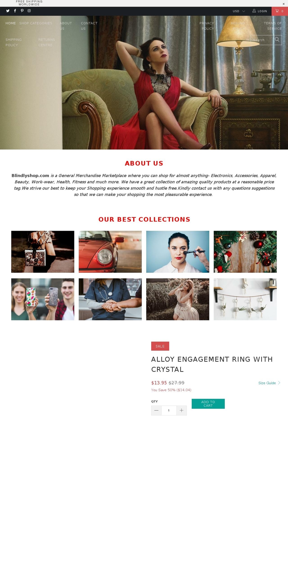 blindlyshop.com shopify website screenshot