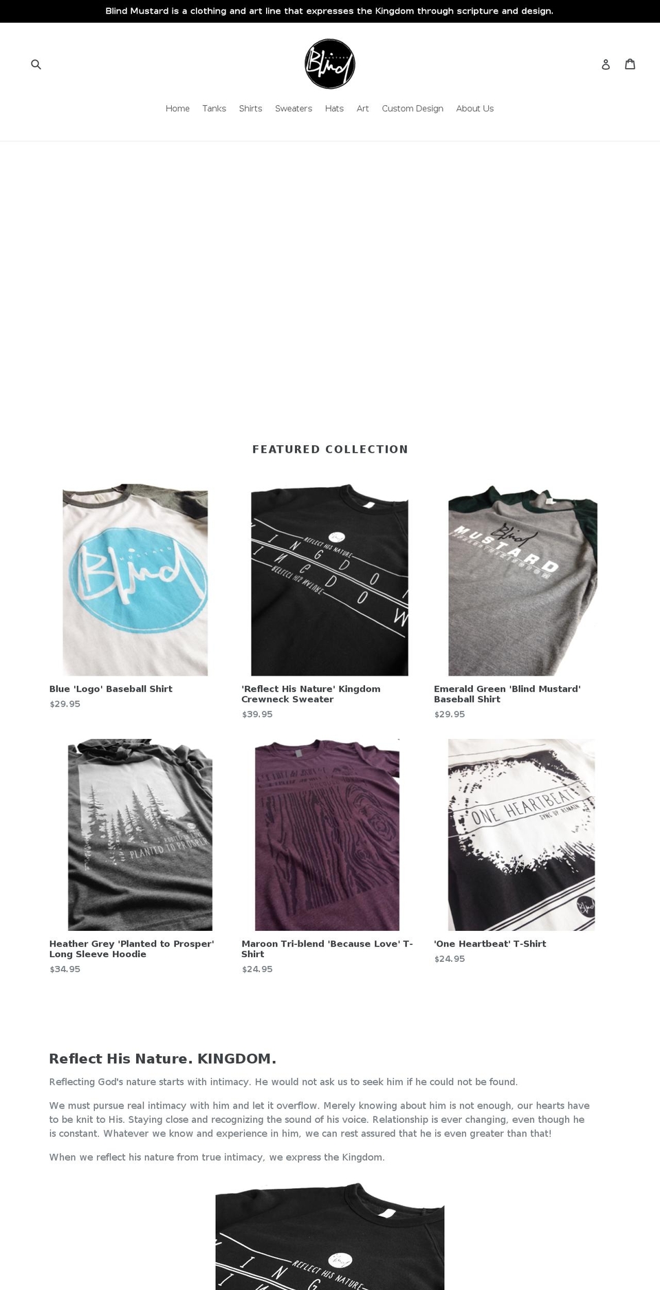blindmustard.com shopify website screenshot