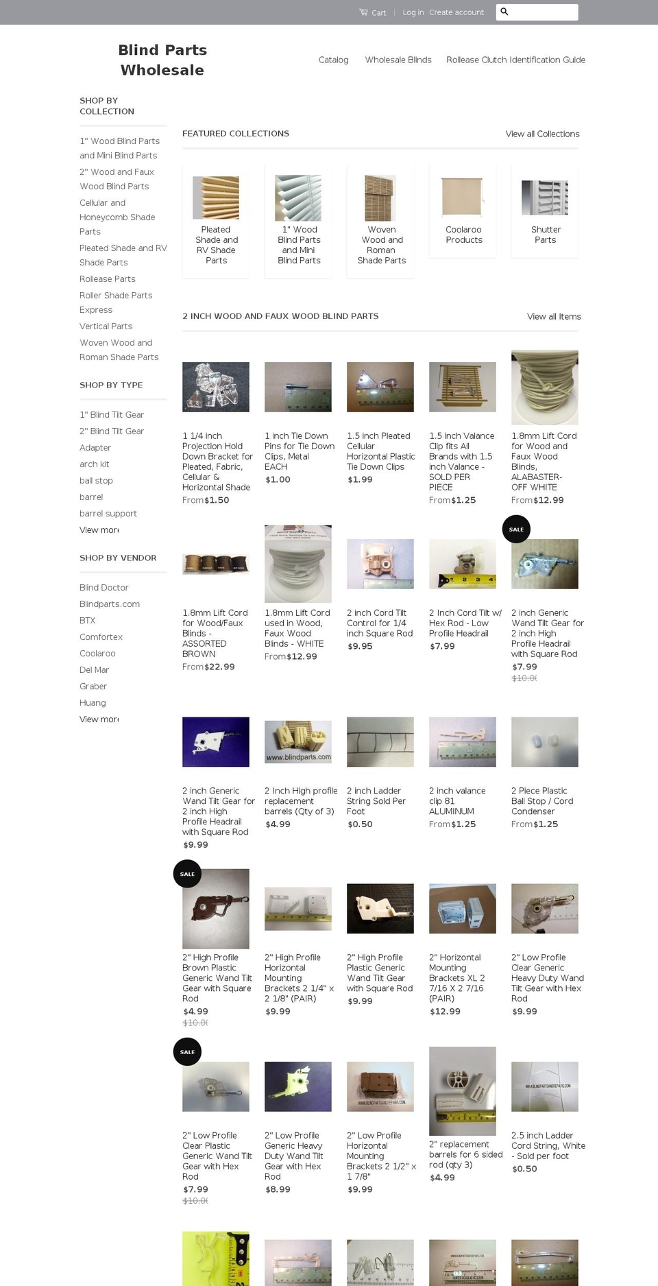 blindpartswholesale.com shopify website screenshot