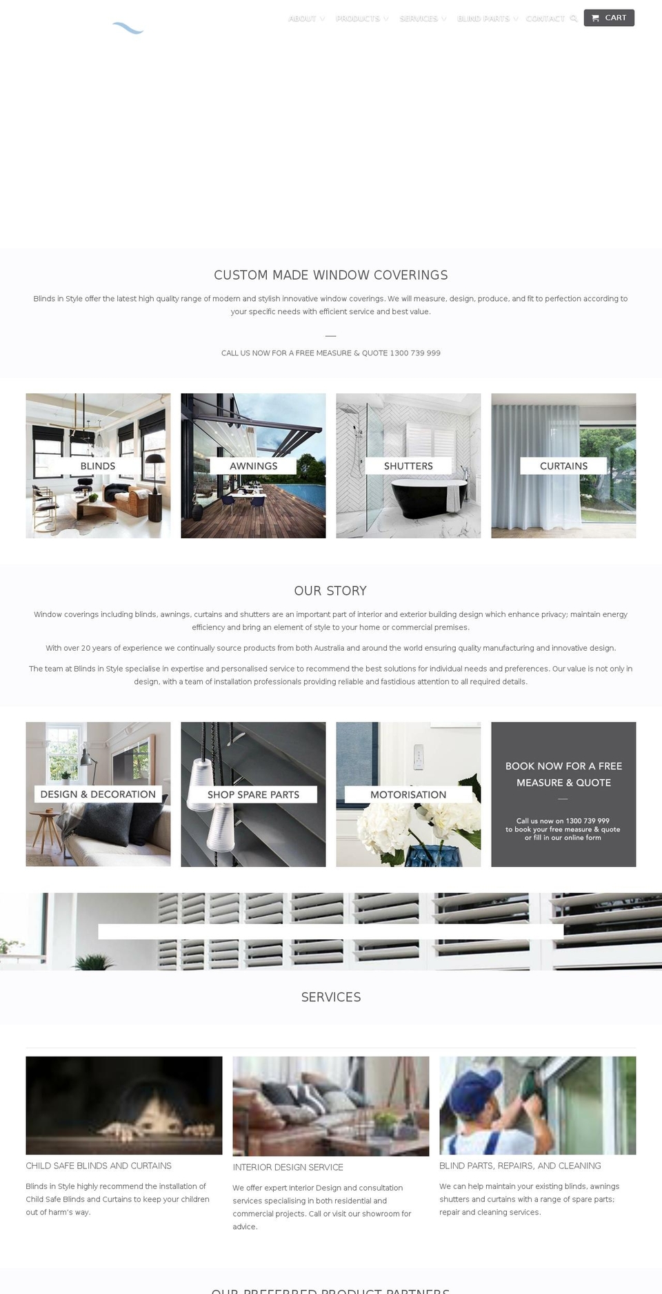 blindsinstyle.com.au shopify website screenshot
