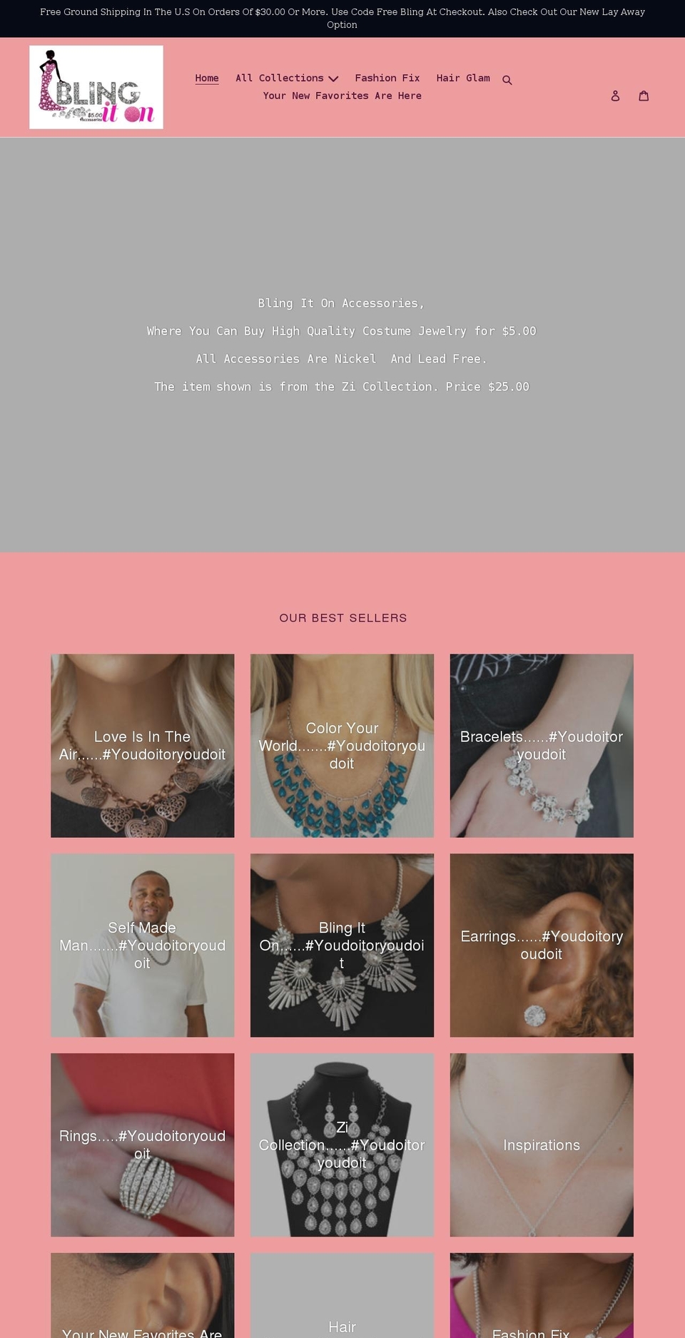 bling-itonaccessories.com shopify website screenshot