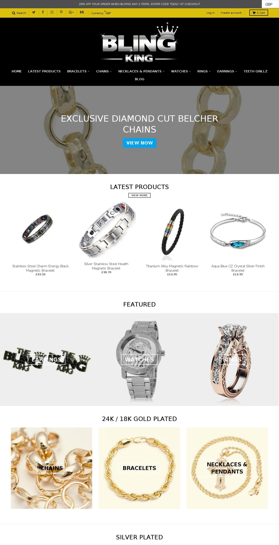 bling-king.co.uk shopify website screenshot