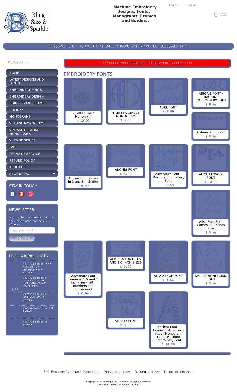 bling-sass-sparkle.myshopify.com shopify website screenshot