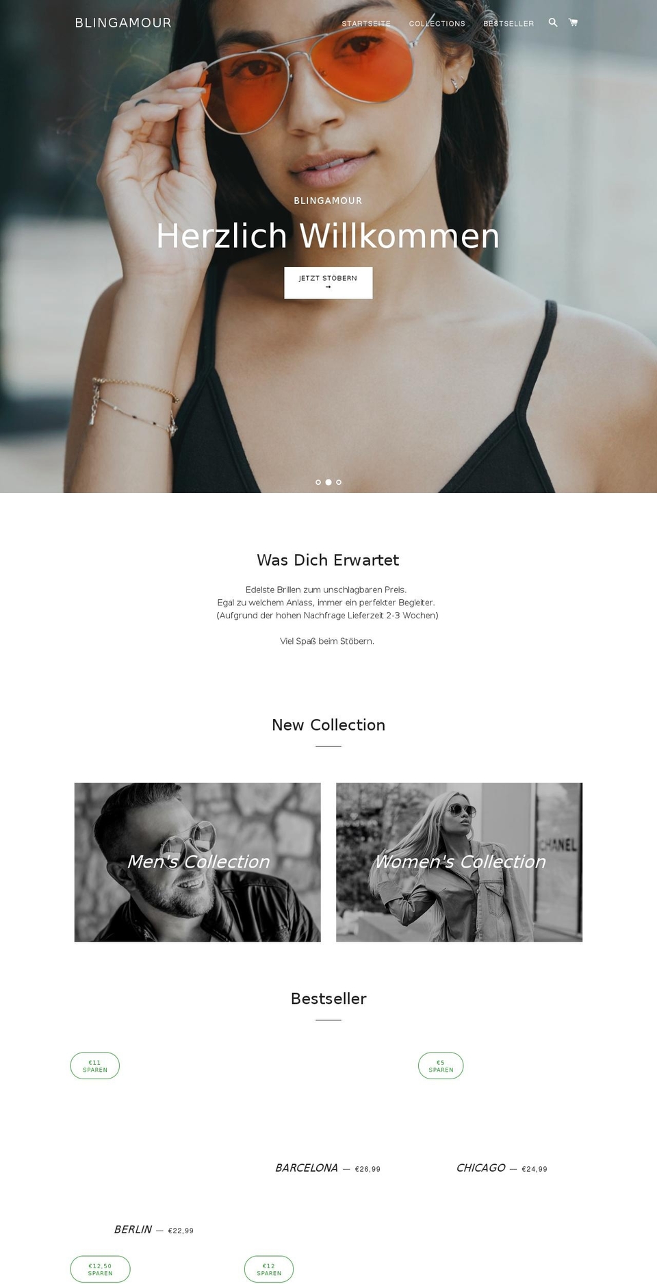 blingamour.com — Shopify storefront screenshot