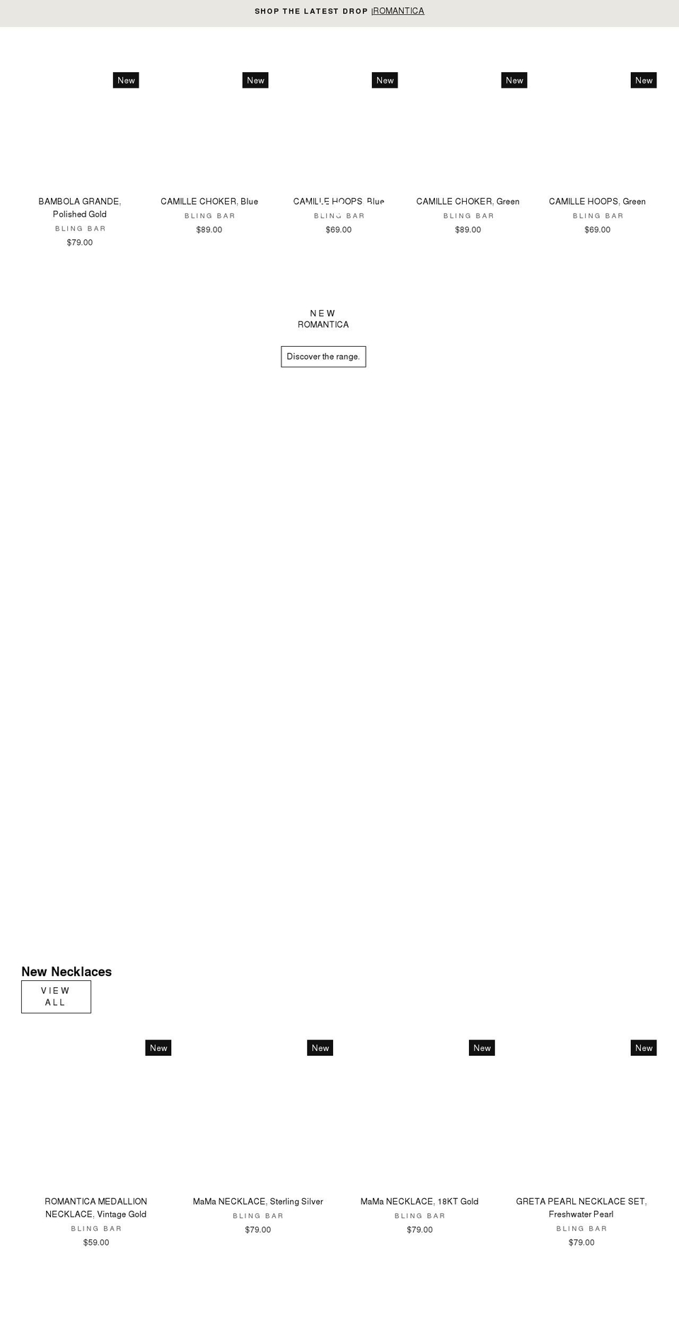 blingbar.com.au shopify website screenshot