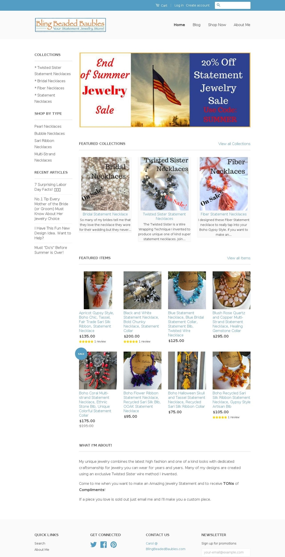 blingbeadedbaubles.com shopify website screenshot
