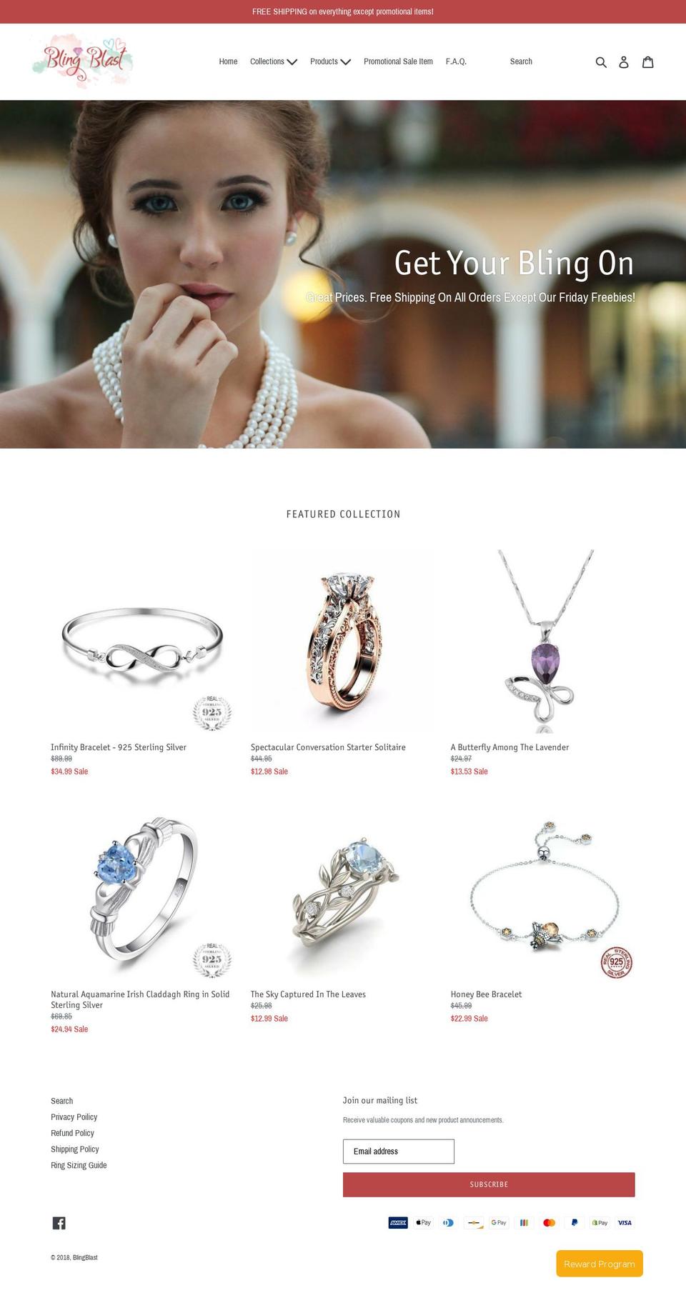 blingblast.com — Shopify storefront screenshot