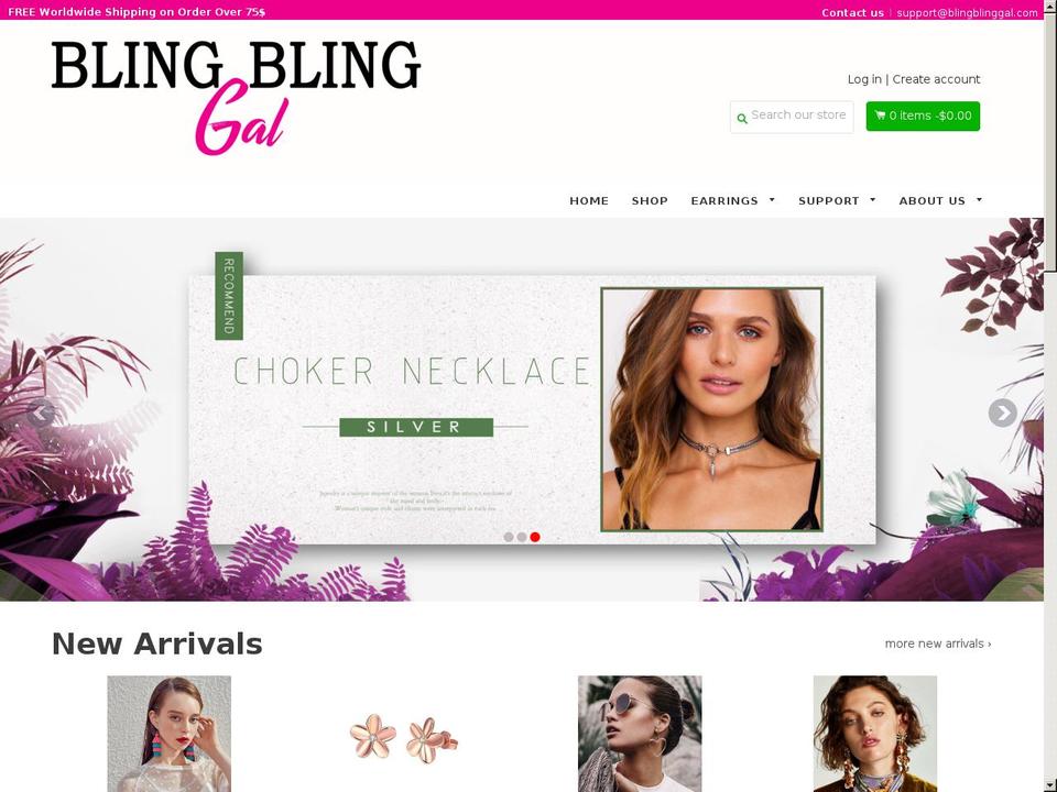 blingblinggal.com — Shopify storefront screenshot