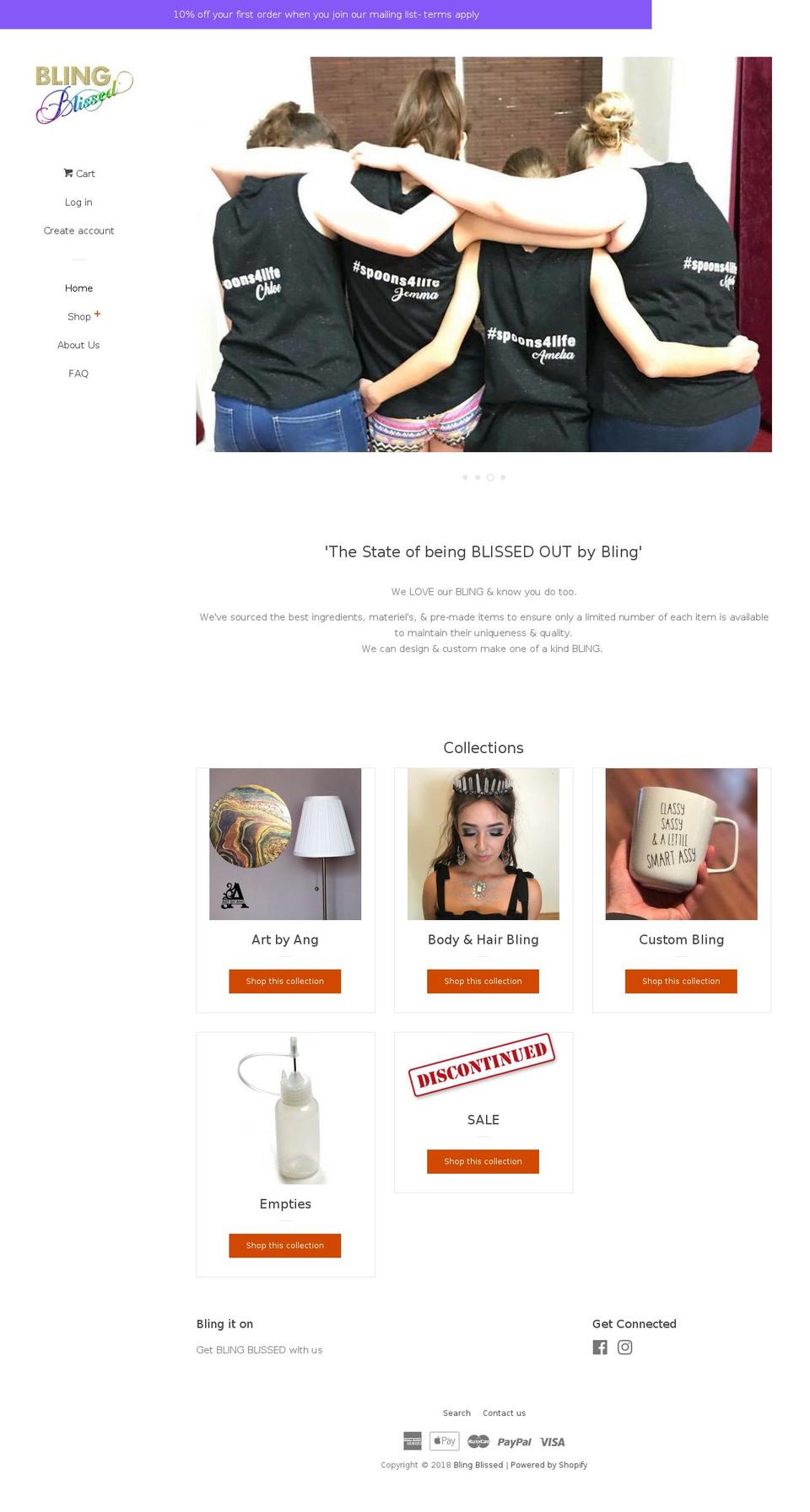 blingblissed.com — Shopify storefront screenshot