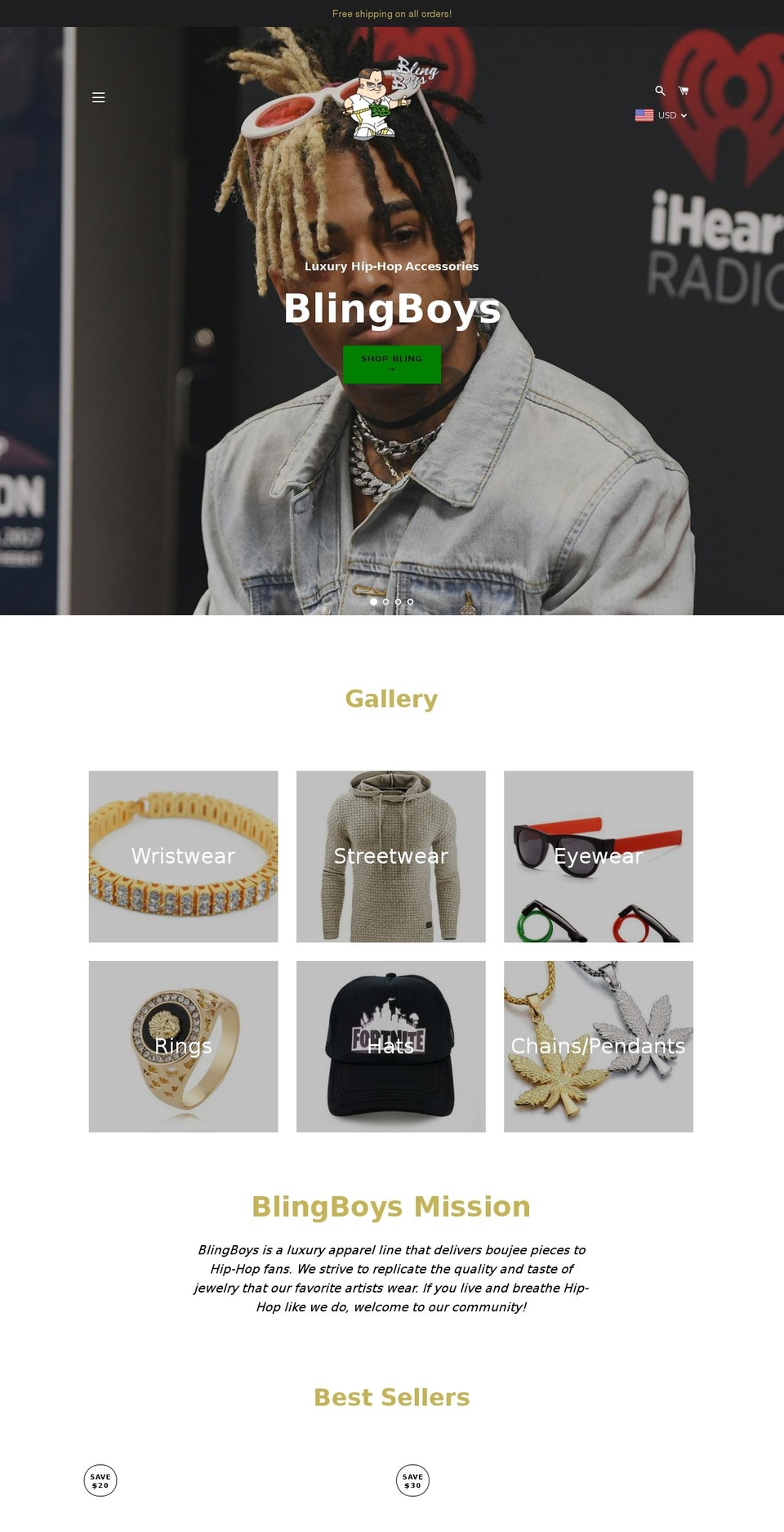 blingboy.com — Shopify storefront screenshot