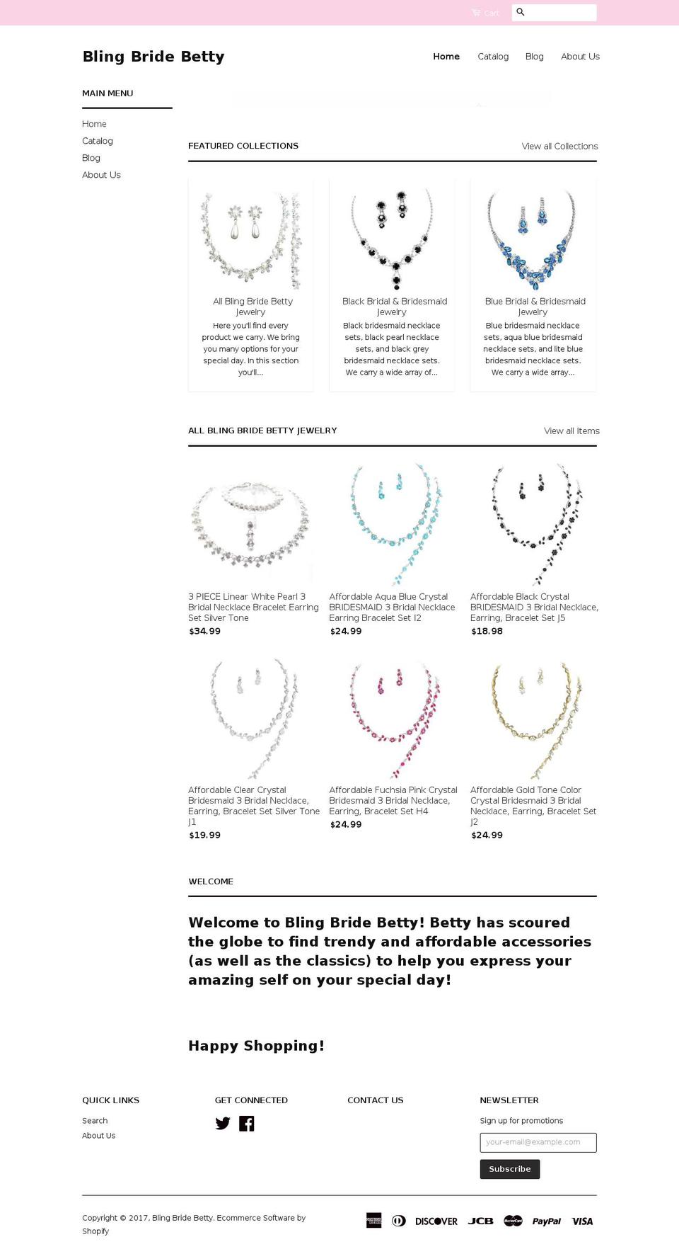 blingbridebetty.net shopify website screenshot