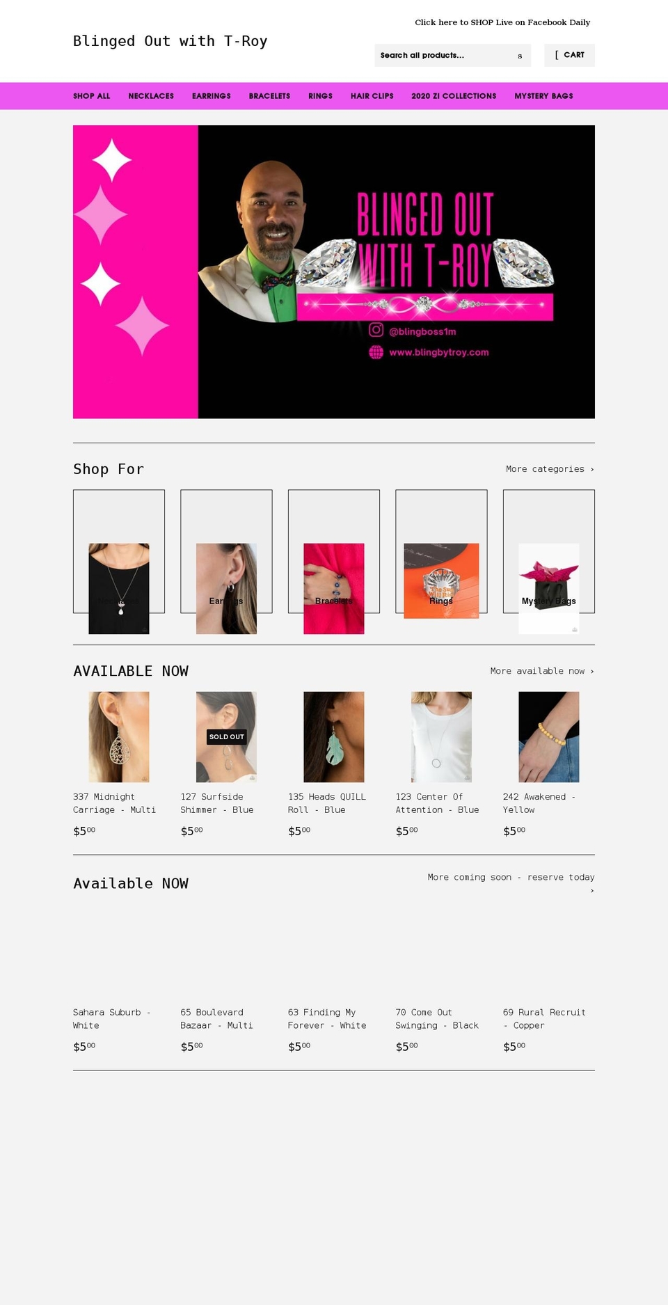 blingbytroy.com shopify website screenshot