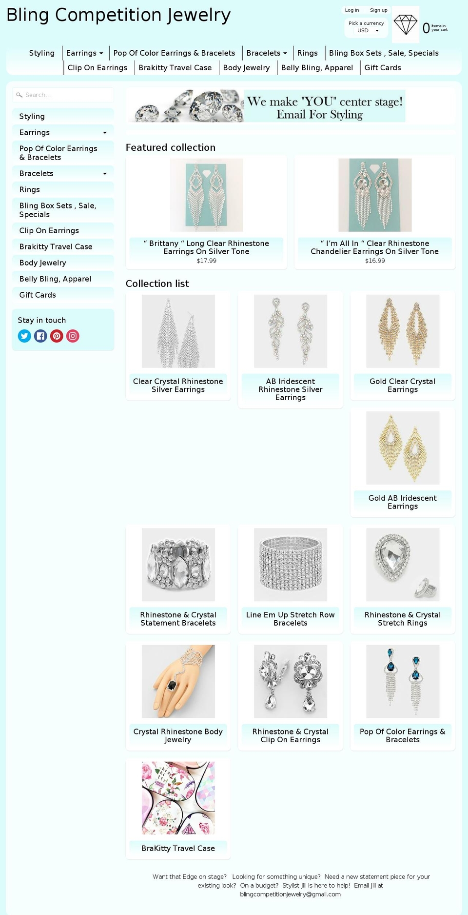 blingcompetitionjewelry.net shopify website screenshot