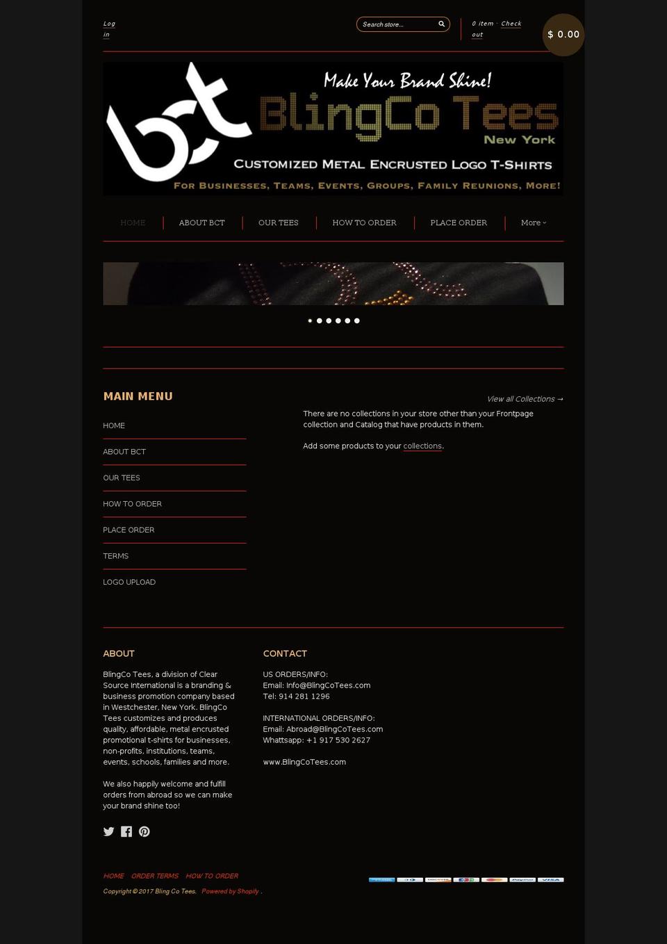 blingcotees.com shopify website screenshot