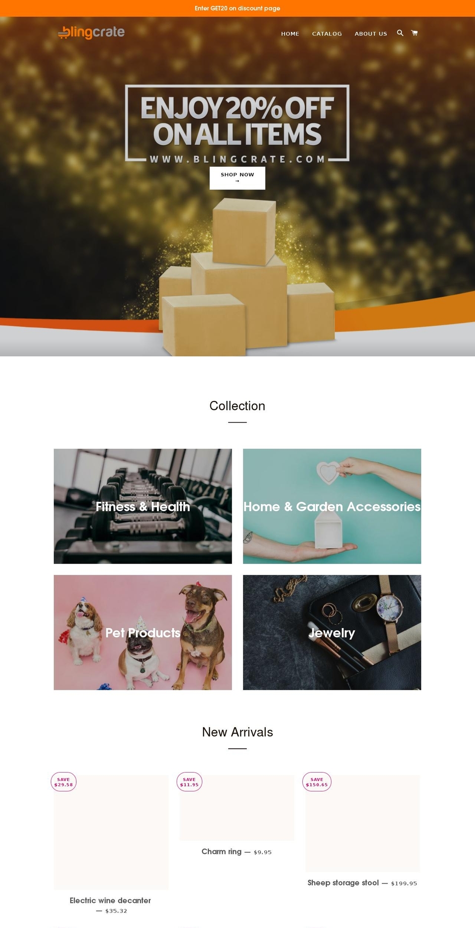 blingcrate.com — Shopify storefront screenshot