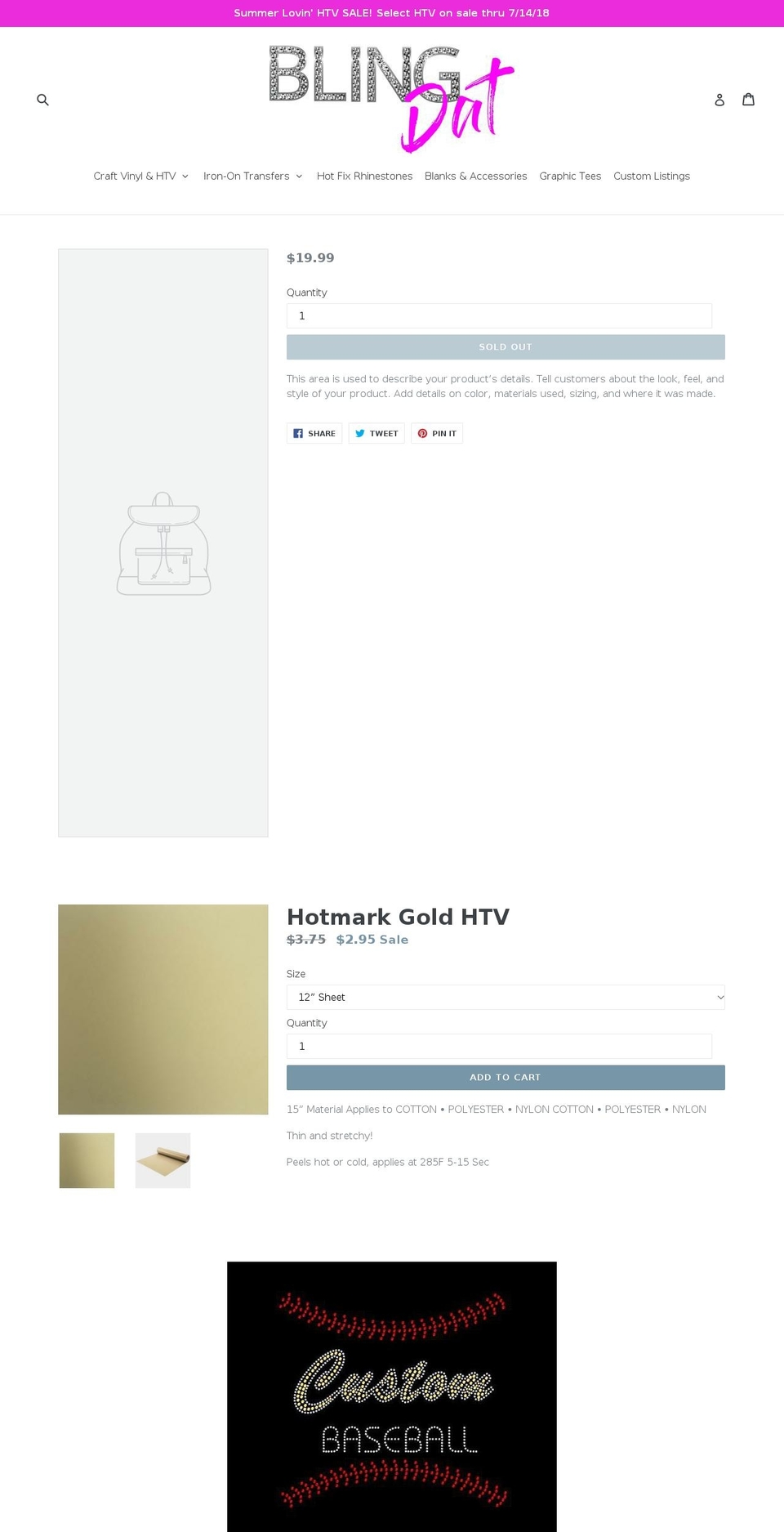 blingdat.com — Shopify storefront screenshot