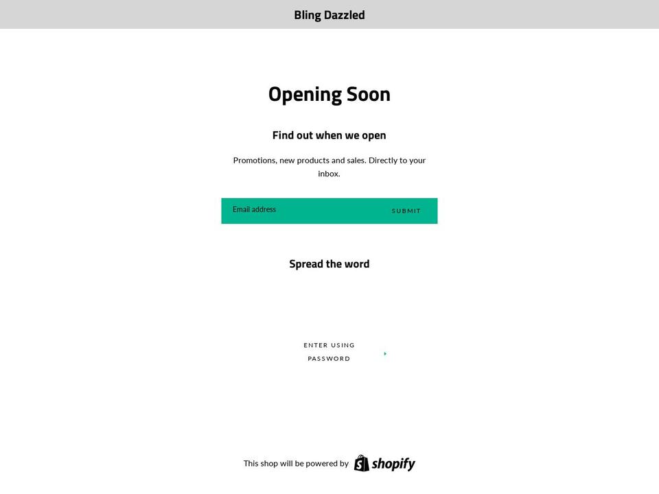 blingdazzled.com — Shopify storefront screenshot