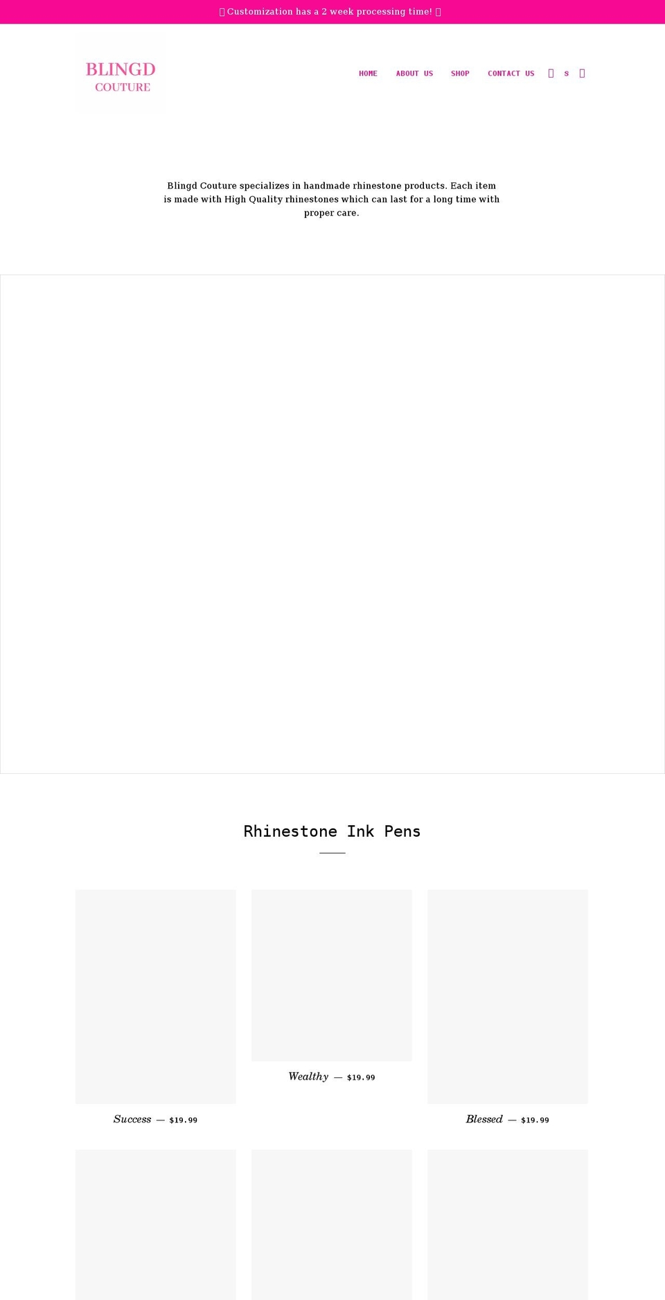 blingdcouture.com — Shopify storefront screenshot