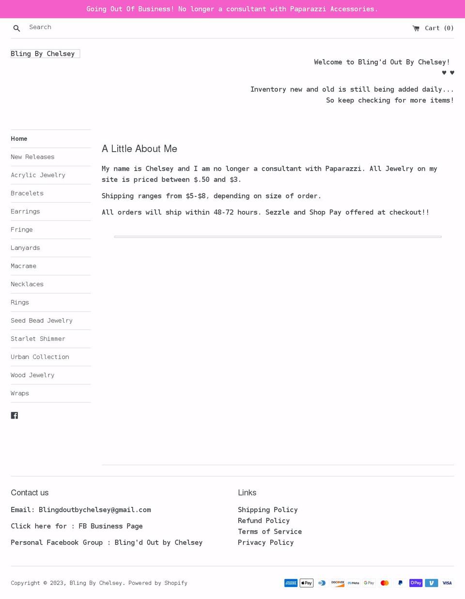 blingdoutbychelsey.com shopify website screenshot