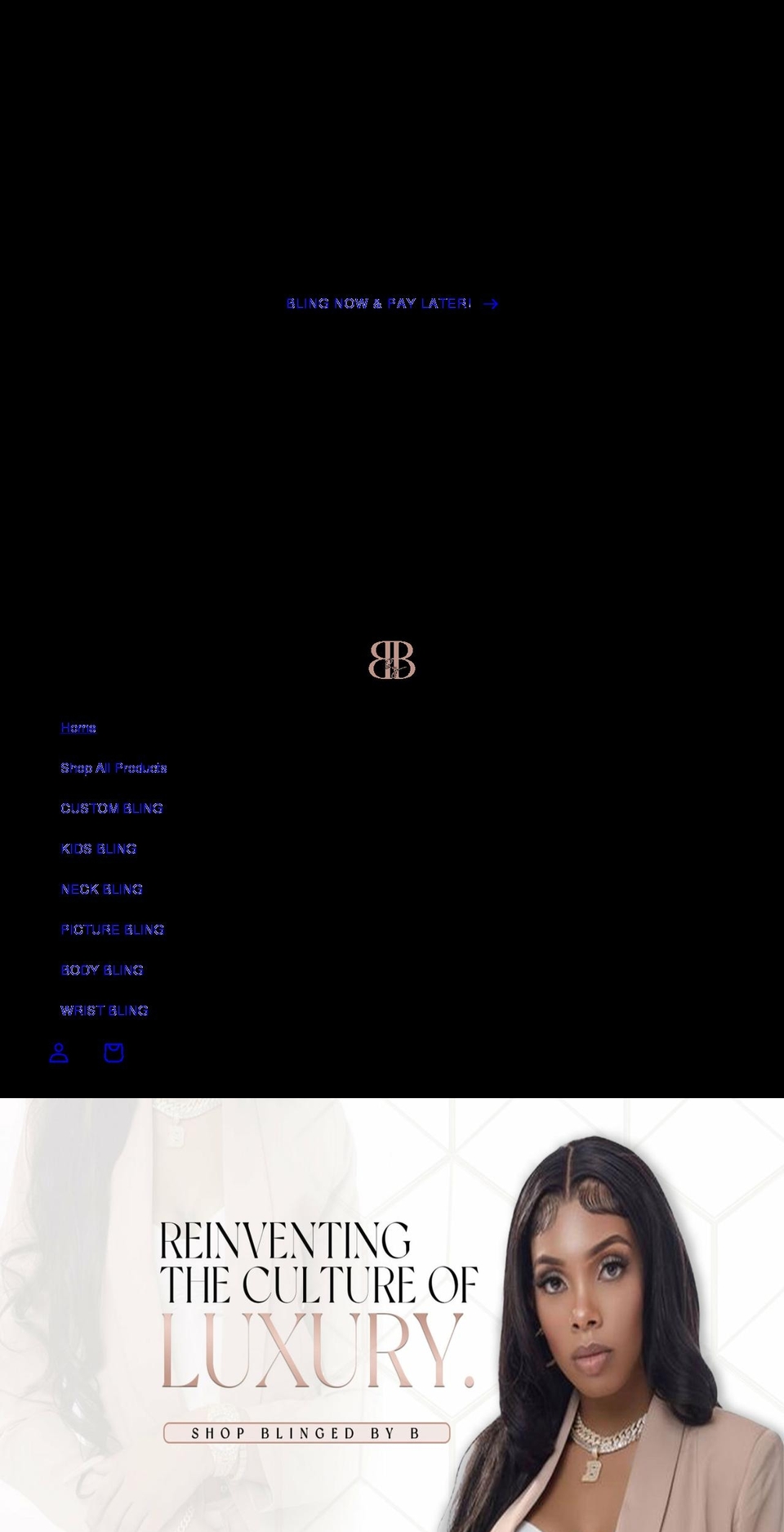blingedbyb.com shopify website screenshot