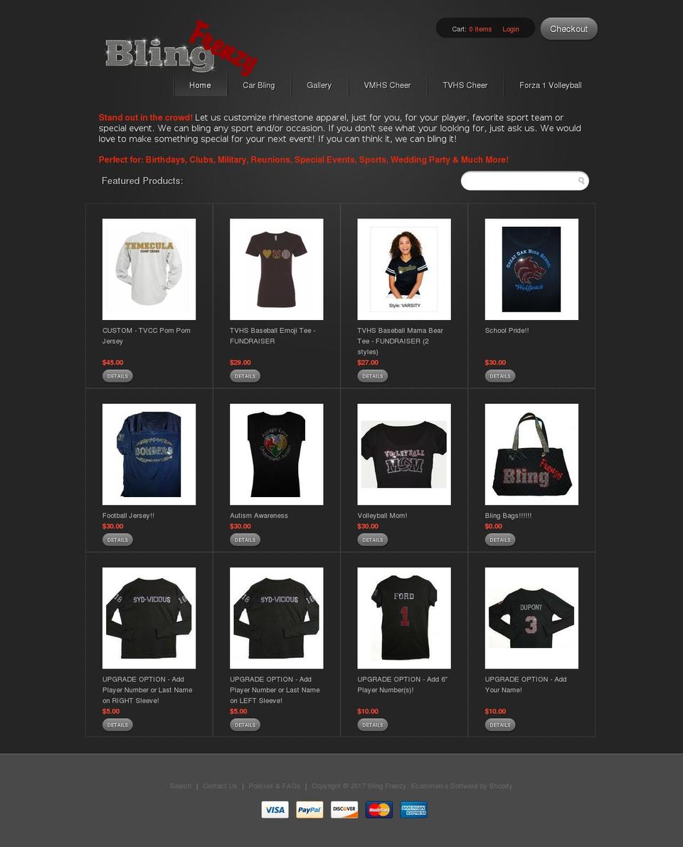 mono Shopify theme site example blingfrenzy.com