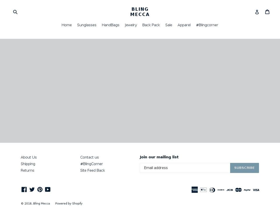 blingmecca.com — Shopify storefront screenshot