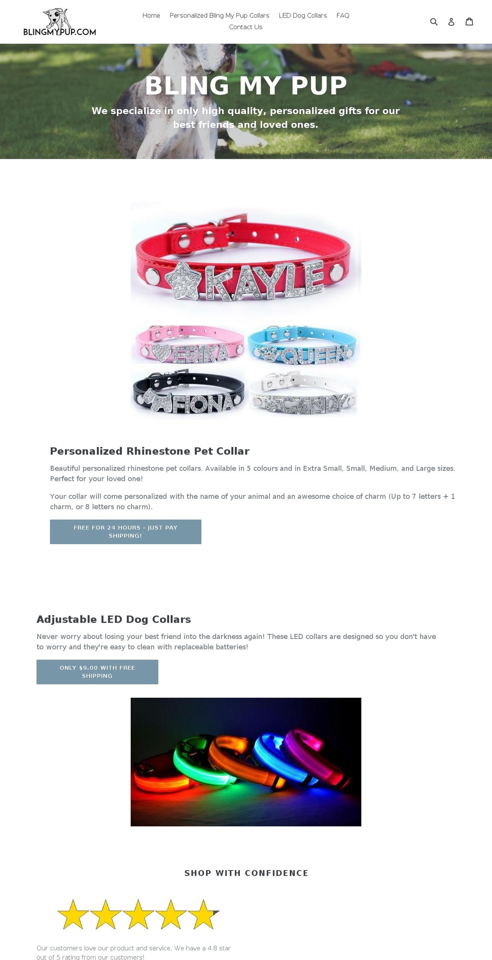 blingmypup.com shopify website screenshot