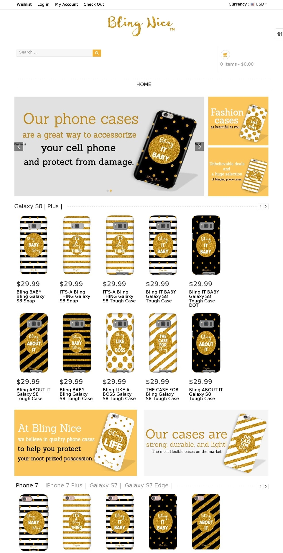 blingnice.com shopify website screenshot