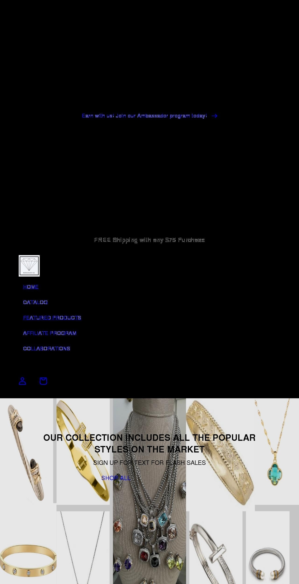 blingology101.com shopify website screenshot