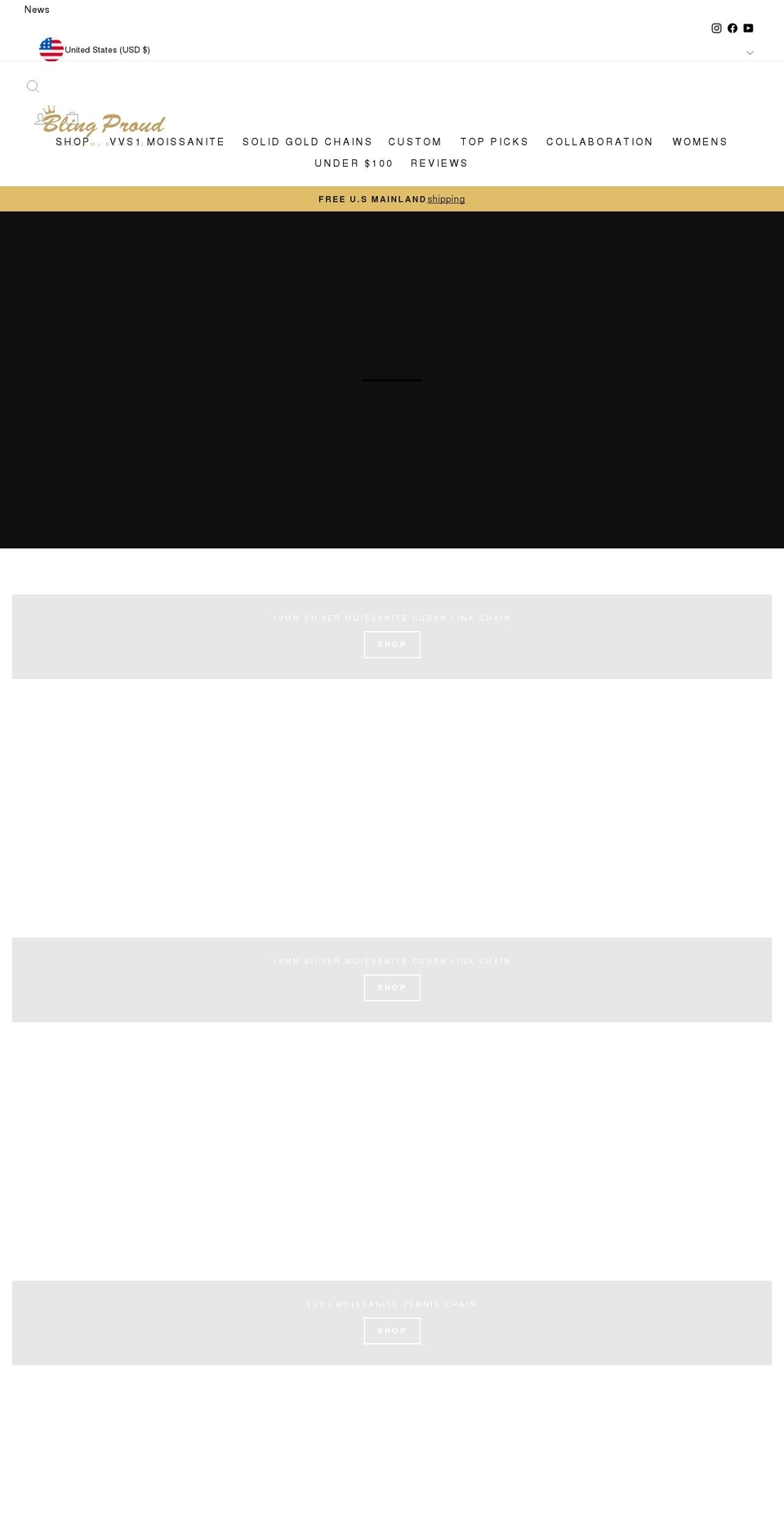 blingproud.com shopify website screenshot