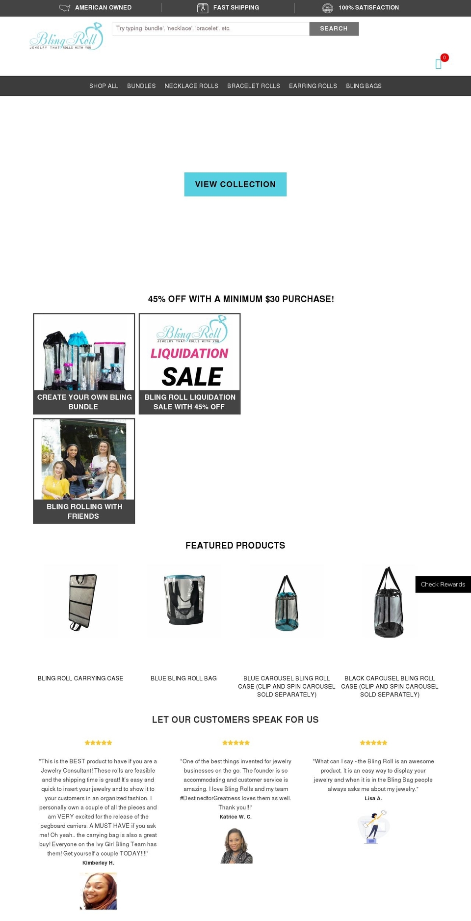 blingroll.com shopify website screenshot