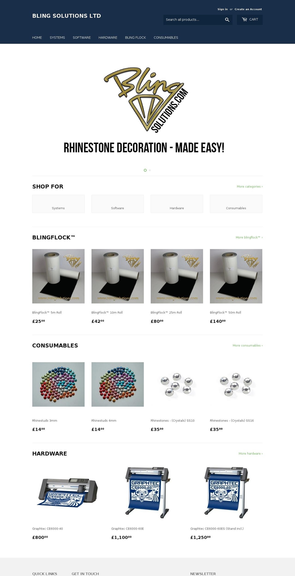 blingsolutions.com shopify website screenshot