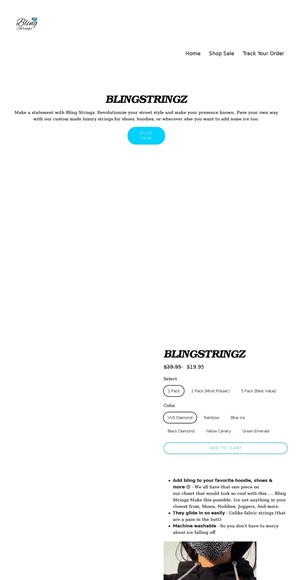blingstringz.com shopify website screenshot