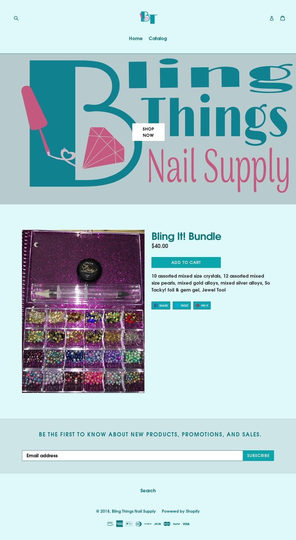 Snow Shopify theme site example blingthingsnailsupply.com