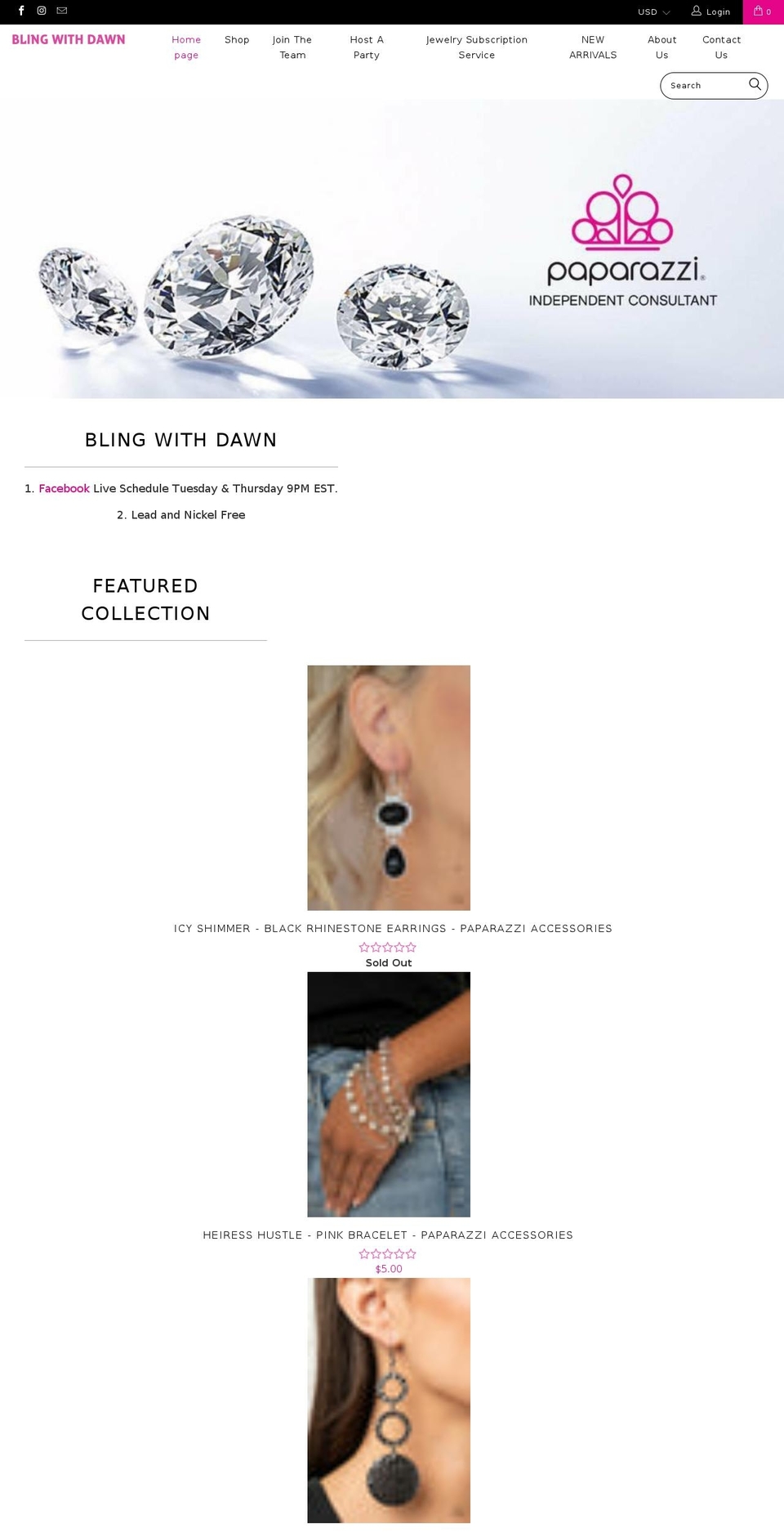 aehab Shopify theme site example blingwithdawn.com