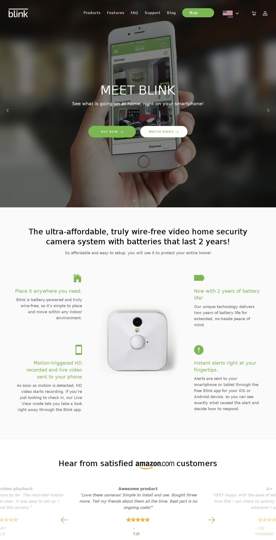 blink4home.com shopify website screenshot