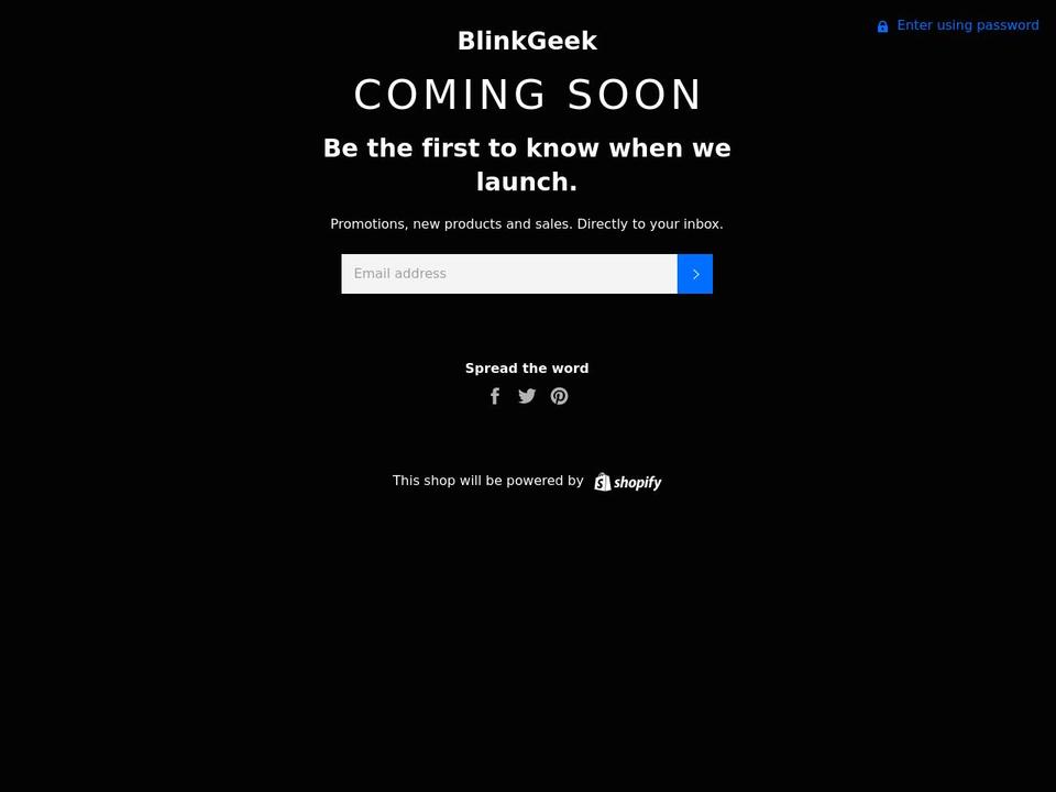 blinkgeek.com shopify website screenshot