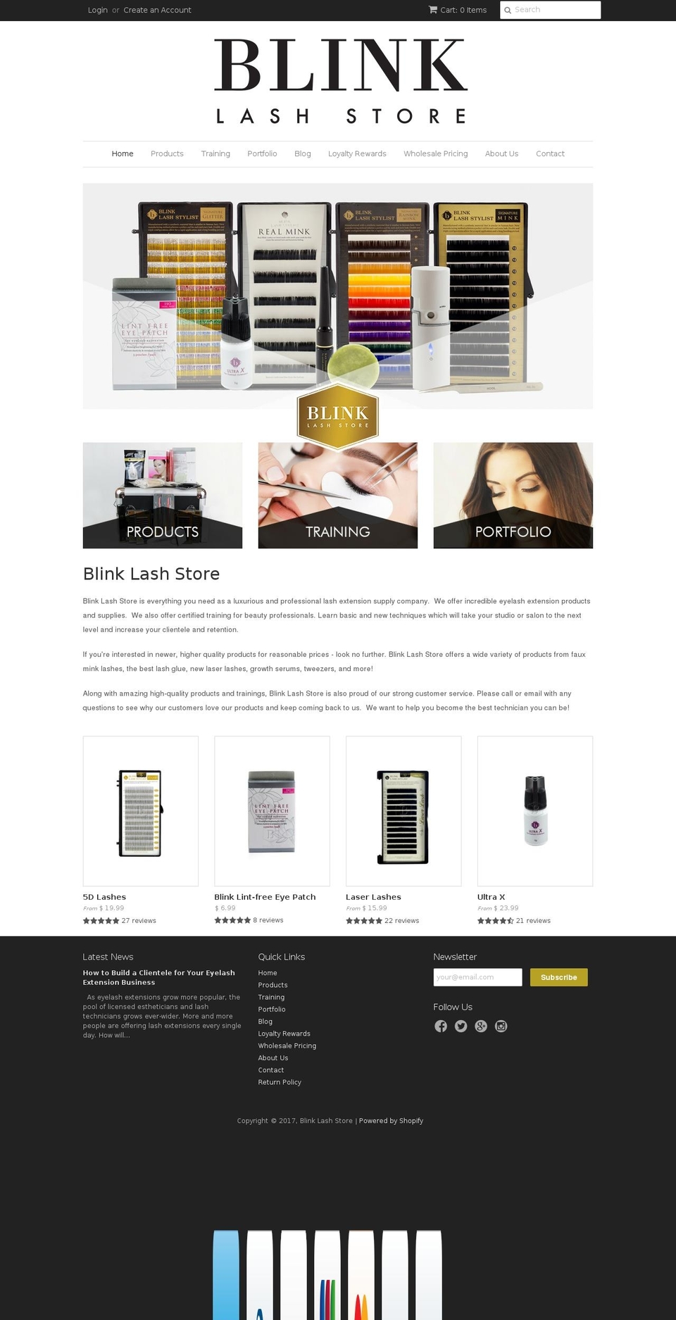 blinklashstore.com shopify website screenshot
