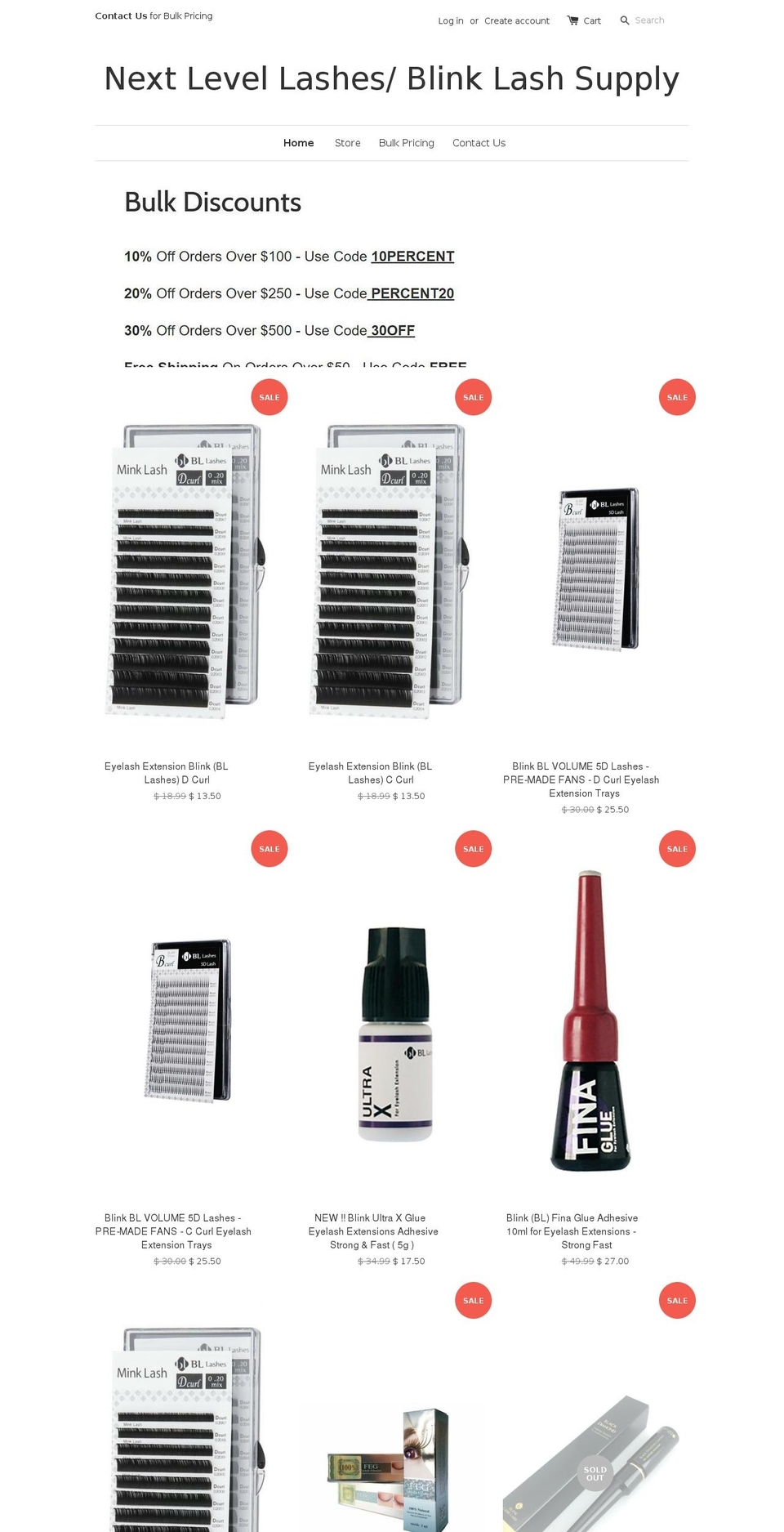 blinklashsupply.com shopify website screenshot