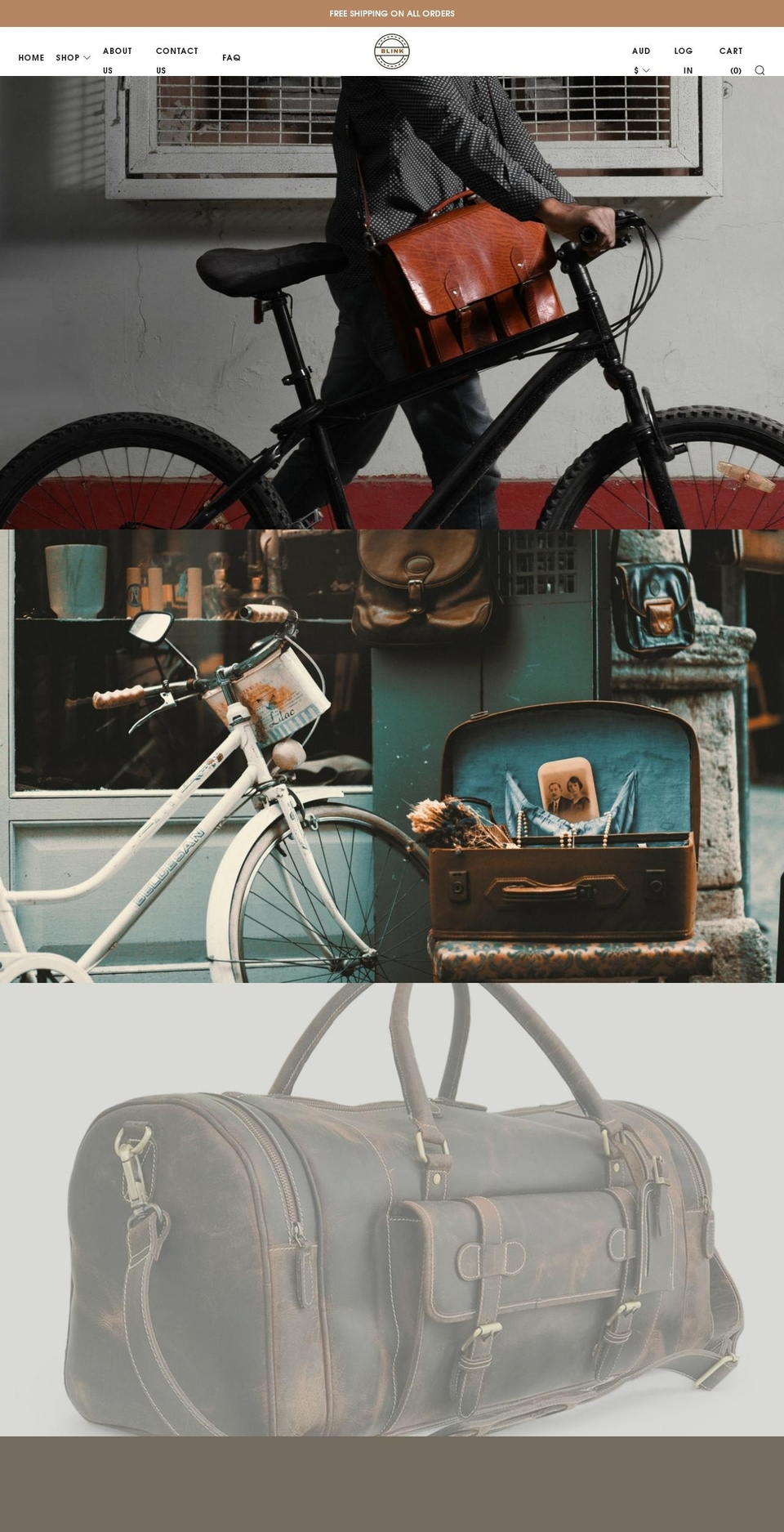 blinkleather.com shopify website screenshot