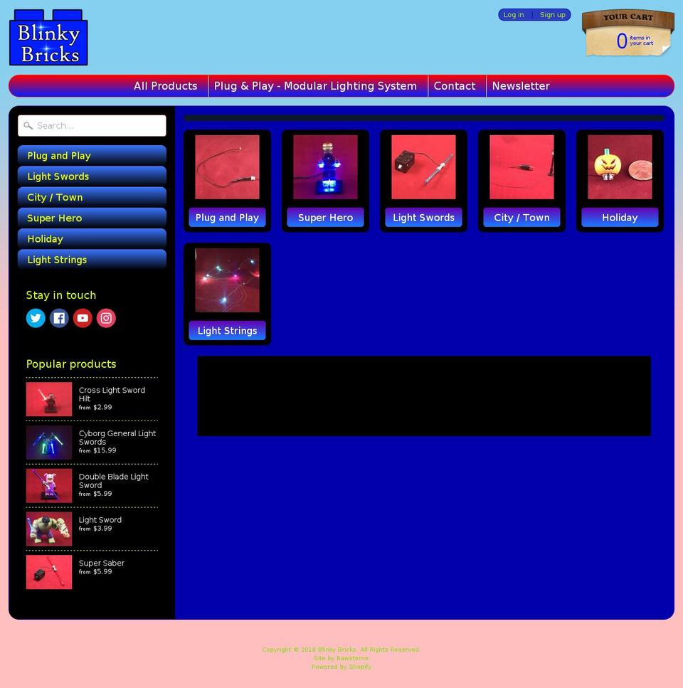 blinkybricks.com shopify website screenshot