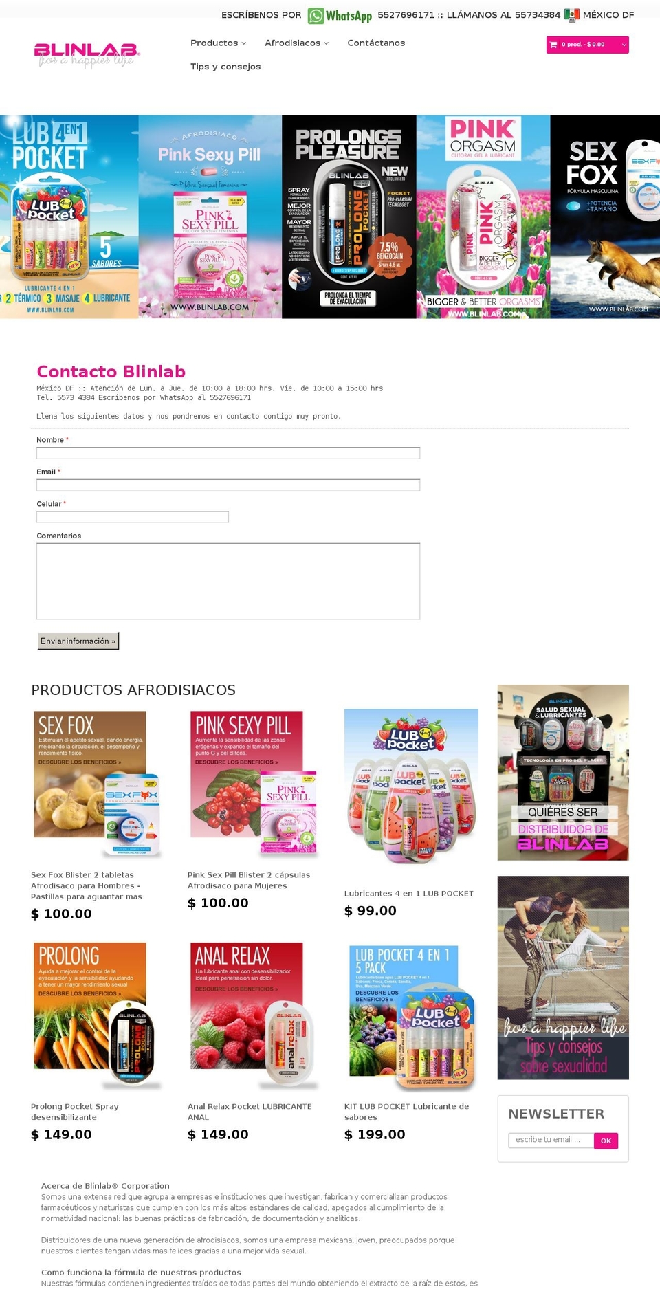 blinlab.com shopify website screenshot