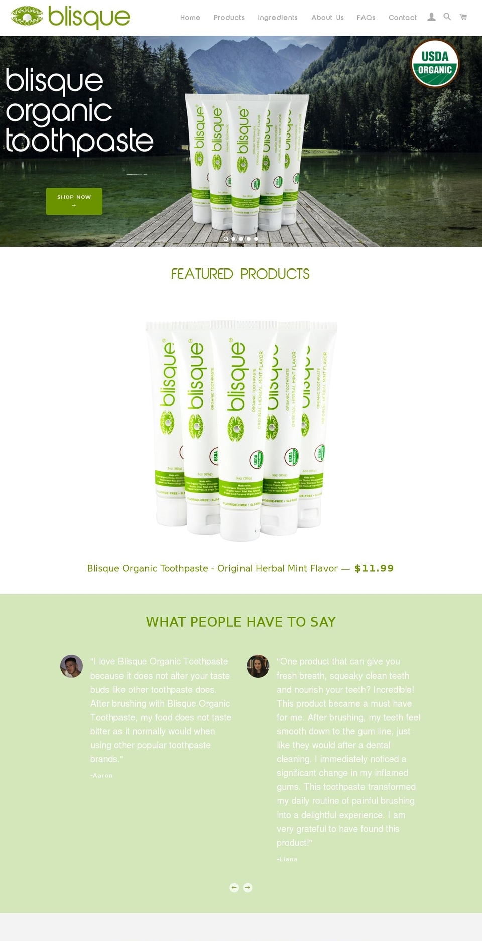 blisque.com shopify website screenshot