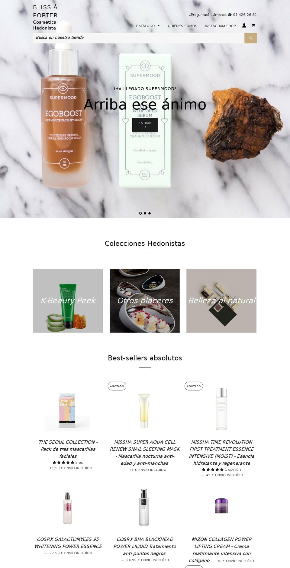 bliss-a-porter.es shopify website screenshot