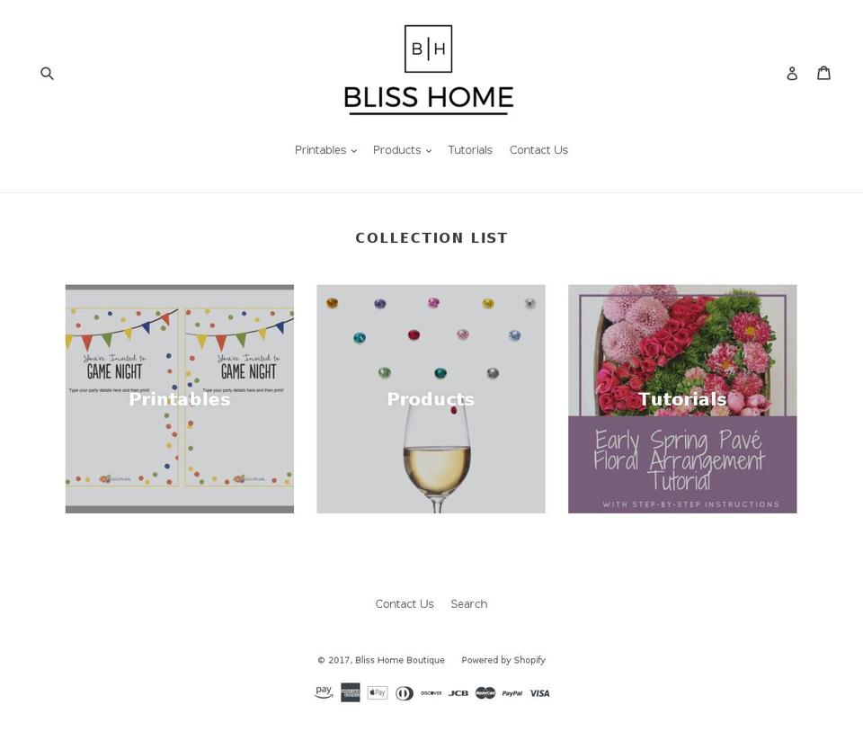 bliss-home.com shopify website screenshot
