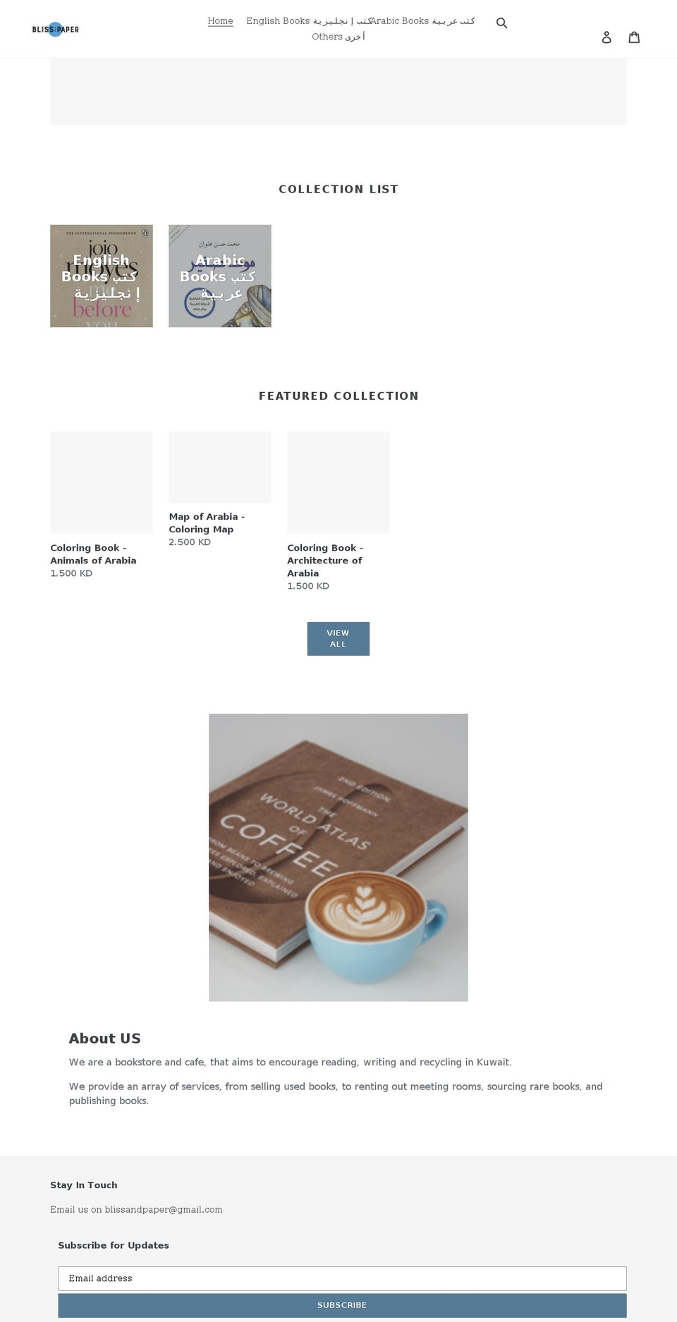 blissandpaper.com shopify website screenshot