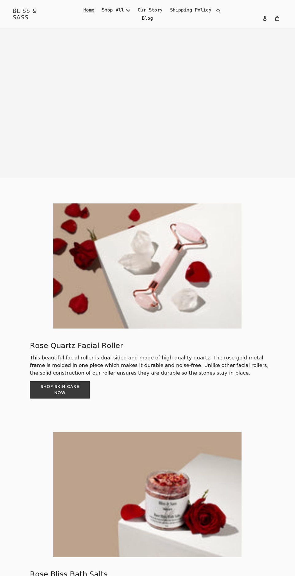 blissandsass.com shopify website screenshot