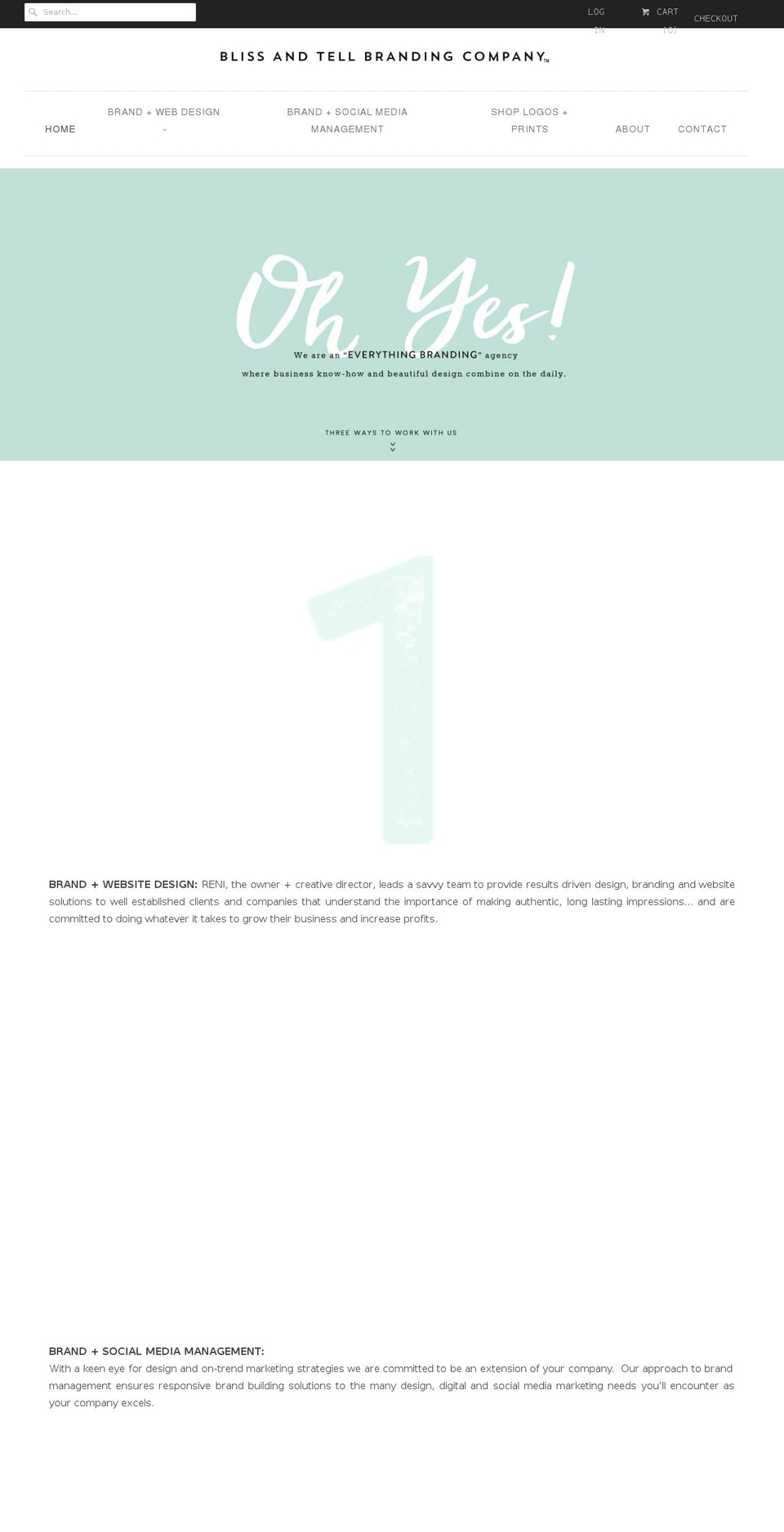 blissandtellbrandingcompany.com shopify website screenshot