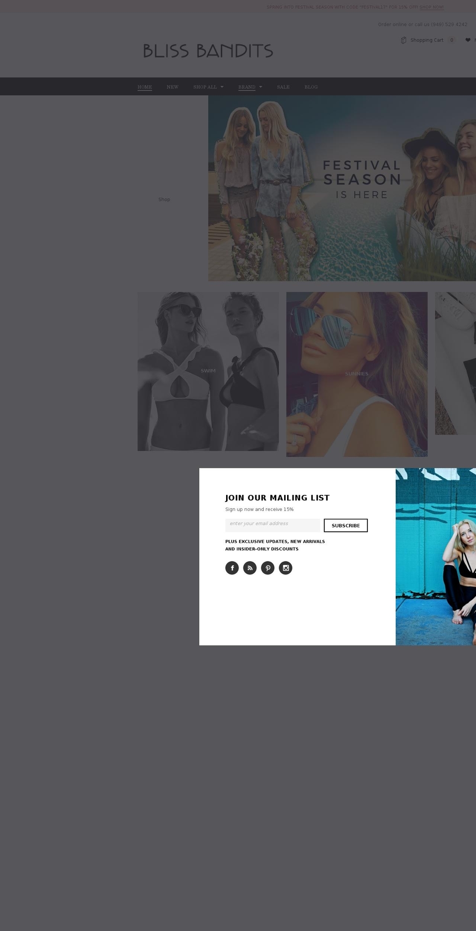 blissbandits.com shopify website screenshot