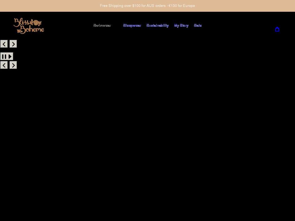 blissboheme.com shopify website screenshot